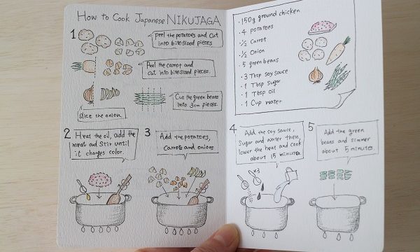 英語で日本食のレシピカードを作ろう 手書きイラストに挑戦 英語の手紙屋さん